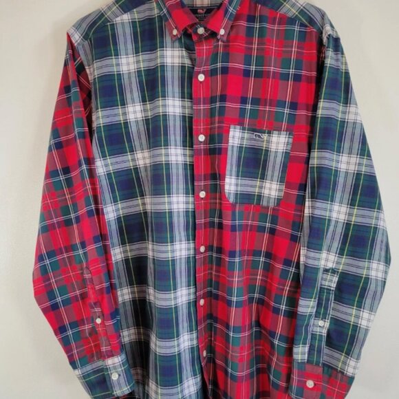 Vineyard Vines Other - Vineyard Vines Red and Green Casual Button Down Shirt
